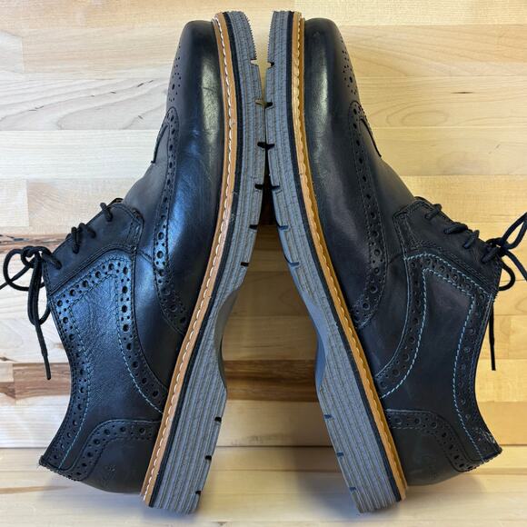 CLARK’S Extra-light Black Wingtip Dress Shoes Men’s 8W - Picture 10 of 11